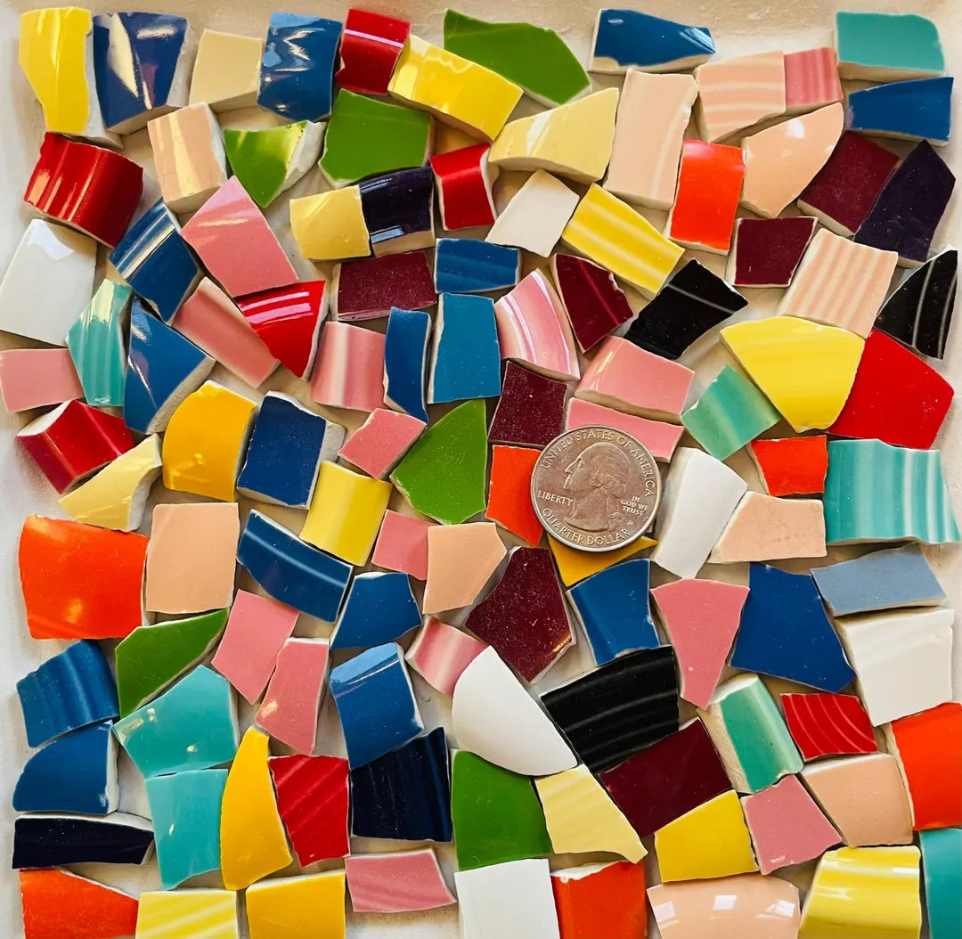 Mosaic Art and Crafts Supplies - Bright Multi-colored Small Broken China Fiesta Tiles E979 - Etsy | Etsy (Global)