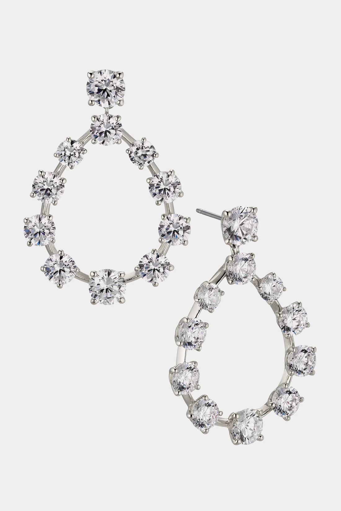 CHATEAU BAGUETTE CZ HOOP EARRINGS | NADRI