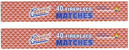 Long Wooden Fireplace Matches for Candles, Camping, BBQ Grilling - 11" Matches, 40 in Each Box (2... | Amazon (US)