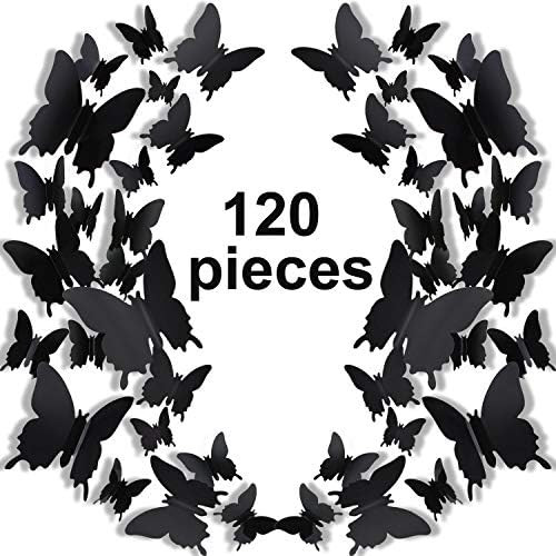 120 Pieces 3D Butterfly Wall Stickers 3 Sizes Removable Butterfly Mural Decals for Baby Kids Room... | Amazon (US)
