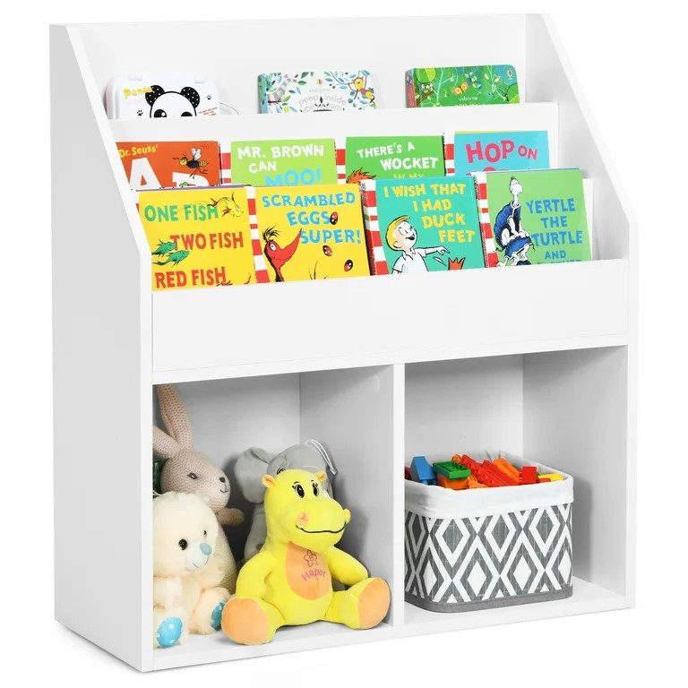 Infans Kids Wooden Bookshelf Bookcase Children Toy Storage Cabinet Organizer | Walmart (US)