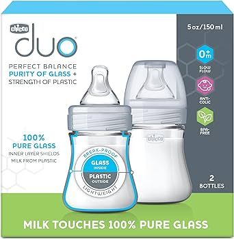 Chicco Duo 5oz. Hybrid Baby Bottle with Invinci-Glass Inside and Plastic Outside | Dishwasher, Bo... | Amazon (US)