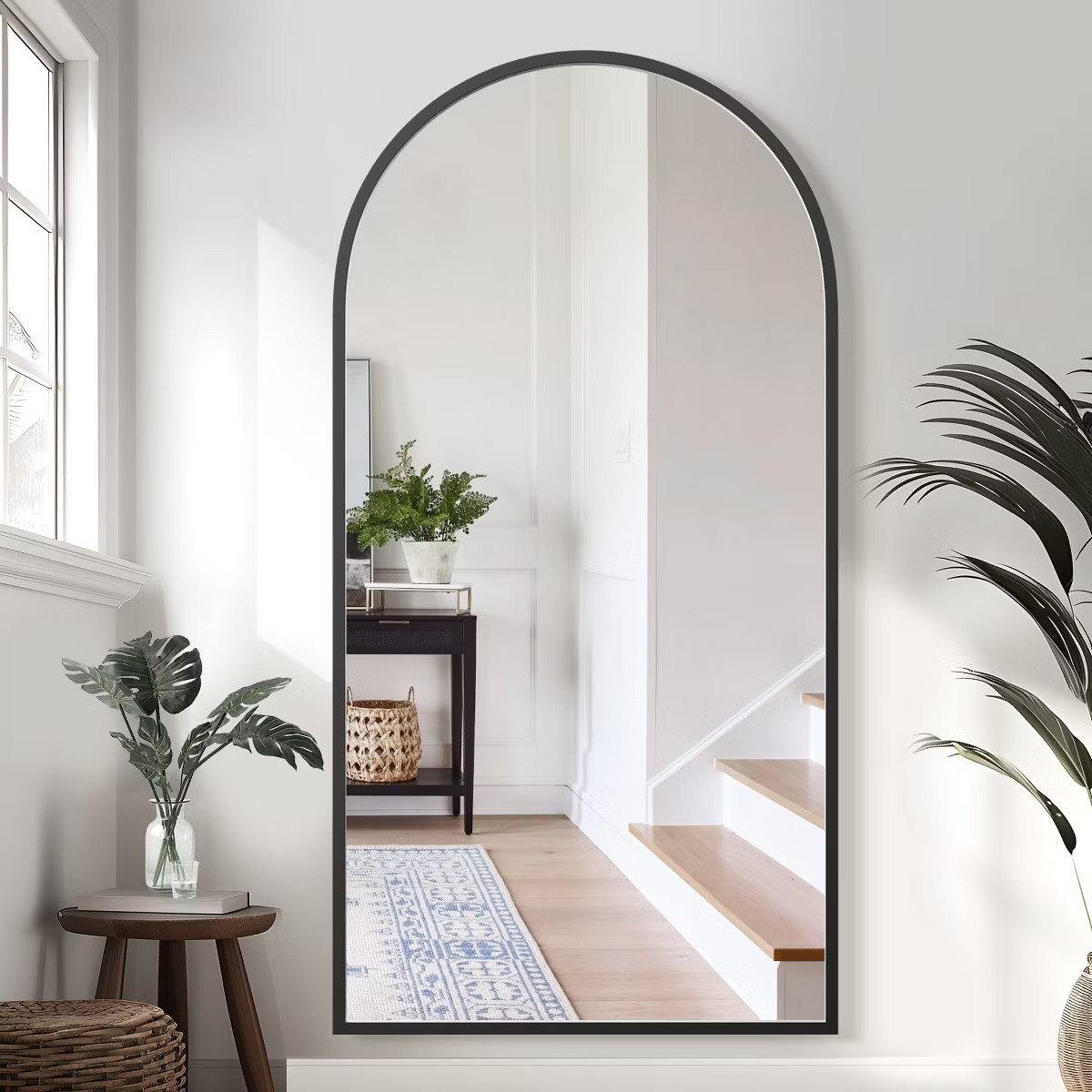 Dovelina Arched Solid wood Straight Edge Full Length Mirror Leaning Mirror | Target