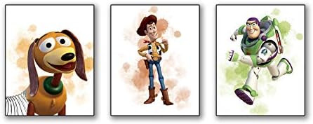 Cartoons Watercolor Graffiti Splash Toy Story Art Prints Set of 3 (8”X10”Canvas Picture) Used... | Amazon (US)