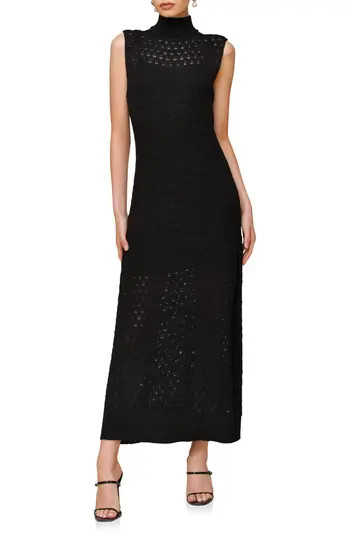 Avec Les Filles Open Stitch Maxi Sweater Dress in Black at Nordstrom Rack, Size Large | Nordstrom Rack