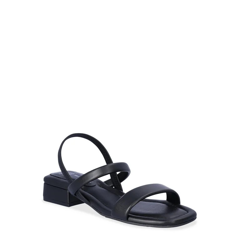 Time and Tru Women's Slingback Low Block Heel Sandals | Walmart (US)