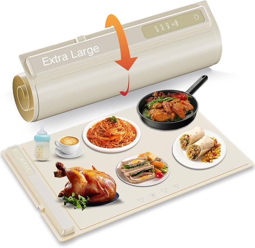 Food Warming mat, Full Surface Heating Electric Warming Tray for buffets Party, Premium Silicone ... | Amazon (US)