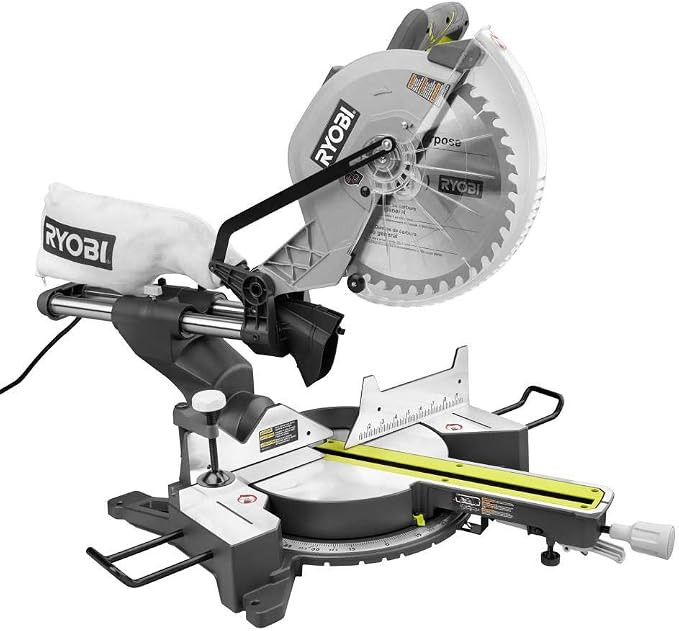 Ryobi 12" Sliding Compound Miter saw with LED | Amazon (US)