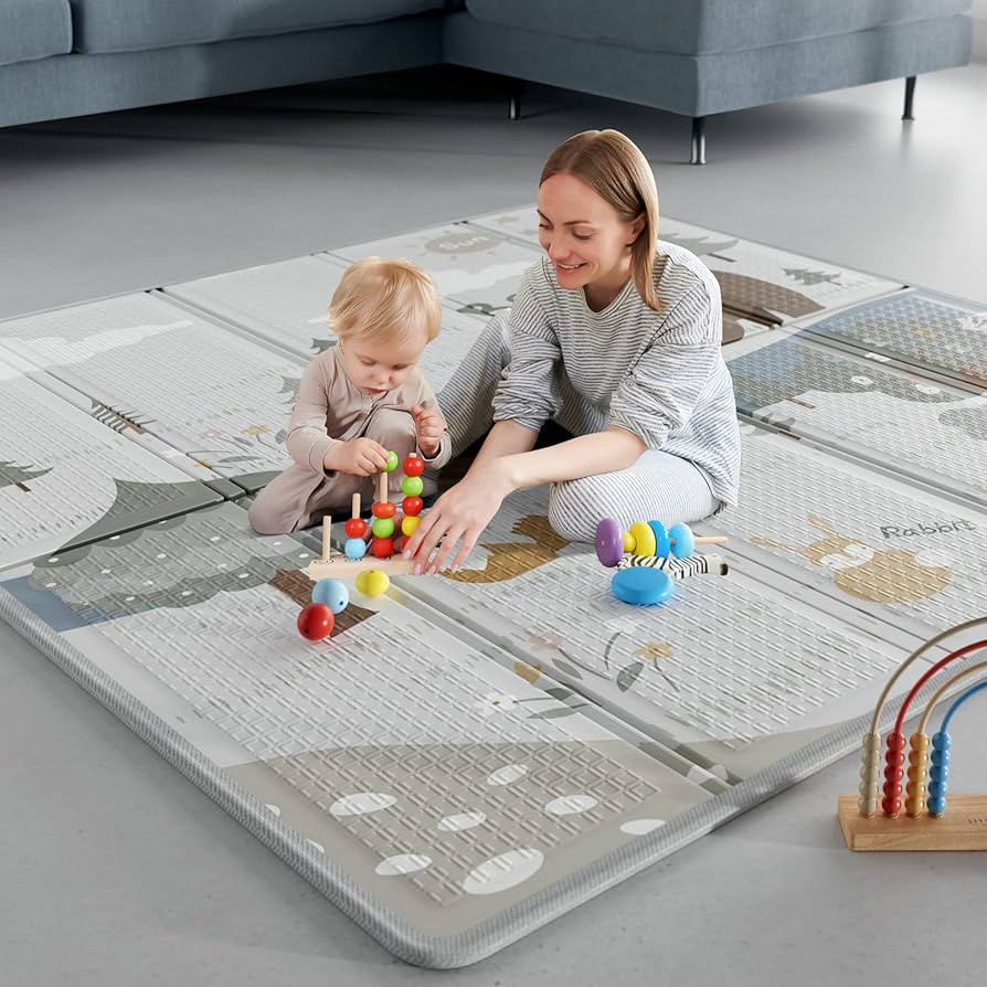 Fodoss Baby Play Mat, 59x59inch Play Mat, 0.4 in Thick Waterproof Playmat for Babies,Kids Foam Pl... | Amazon (US)