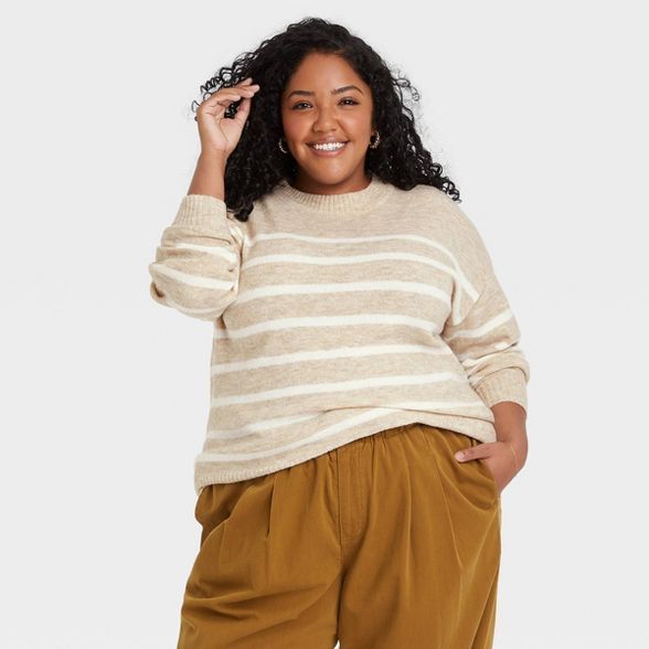 Women's Plus Size Crewneck Pullover Sweater - Ava & Viv™ | Target