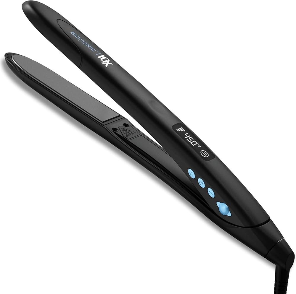 Bio Ionic 10X Styling Iron, Hair Straightener with 1" Sonic Vibrating Plates, Flat Iron with Ion ... | Amazon (US)
