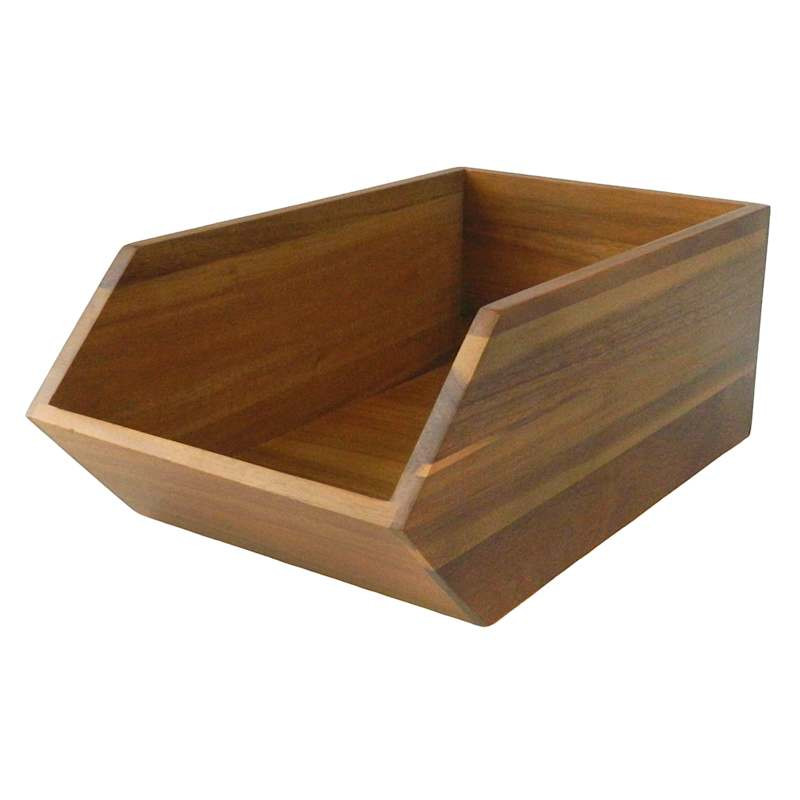 Brown Wood Divided Stacking Kitchen Bin | At Home