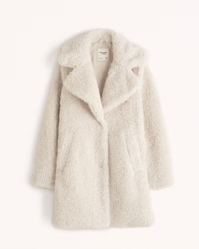 Women's A&F Teddy Mid Coat | Women's | Abercrombie.com | Abercrombie & Fitch (US)