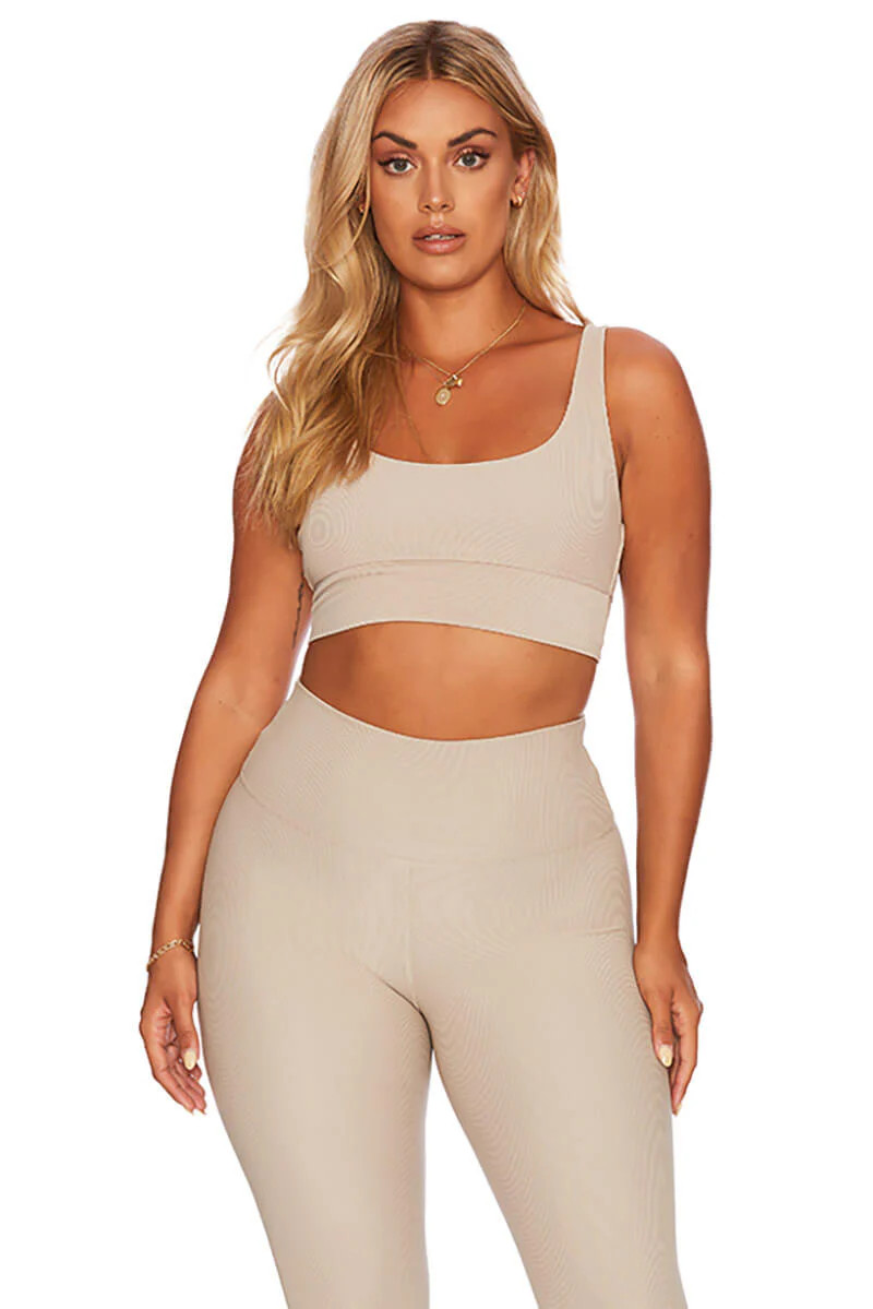 Leah Top Tan | Tan Sports Bra | Beach Riot | Beach Riot