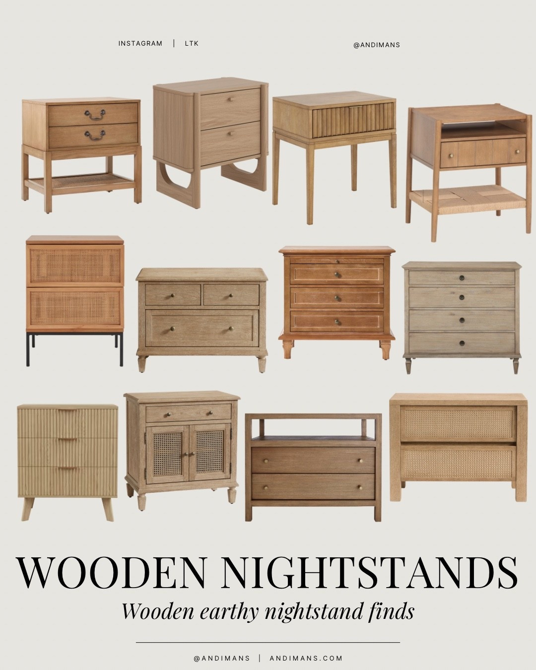 Earthy Wooden Nightstand Finds. Warm wood tones, natural texture, and that relaxed, lived-in feel. These nightstands add instant character and pair perfectly with neutral, laid-back bedrooms.

#LTKFindsUnder100 #LTKSaleAlert #LTKHome
