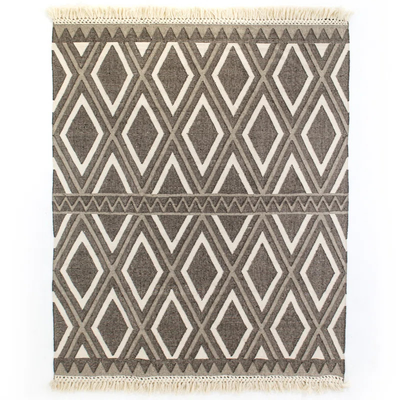 Ellison Bone/Gray Dhurrie Area Rug | Wayfair North America
