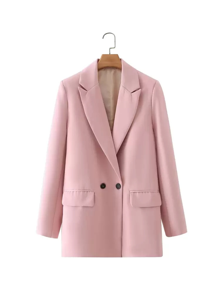 Double Breasted Lapel Neck Blazer | SHEIN