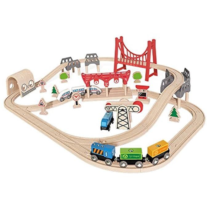 Hape Wooden Railway Double Loop Railway Set | Amazon (US)