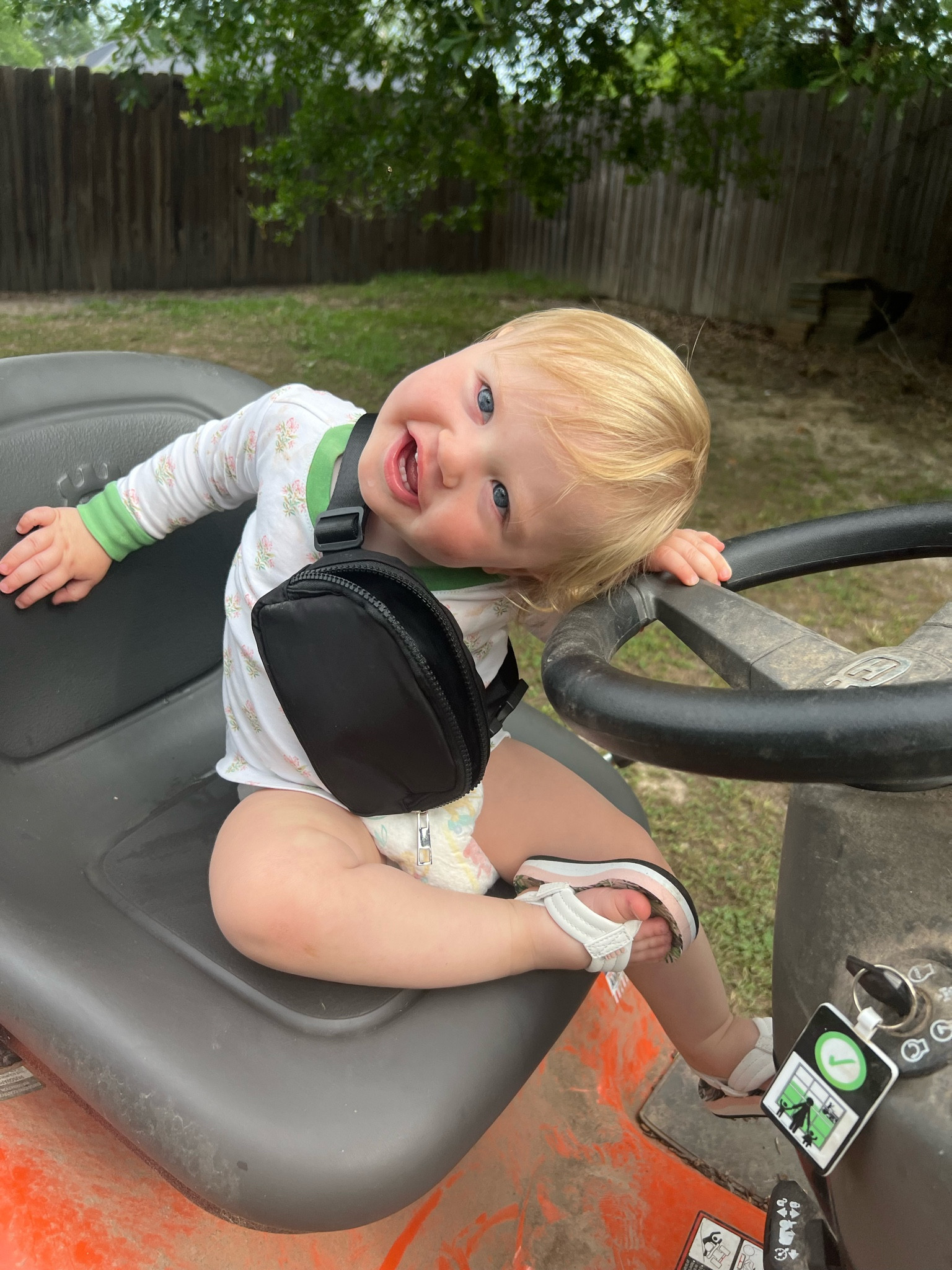 We have an obsession with this *LULU* and the lawn mower… 
Sorry for no pants, we are potty training!😜 

#LTKKids #LTKBaby #LTKxWalmart