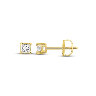 Diamond Solitaire Stud Earrings 1/4 ct tw Princess-cut 14K Yellow Gold | Kay Jewelers