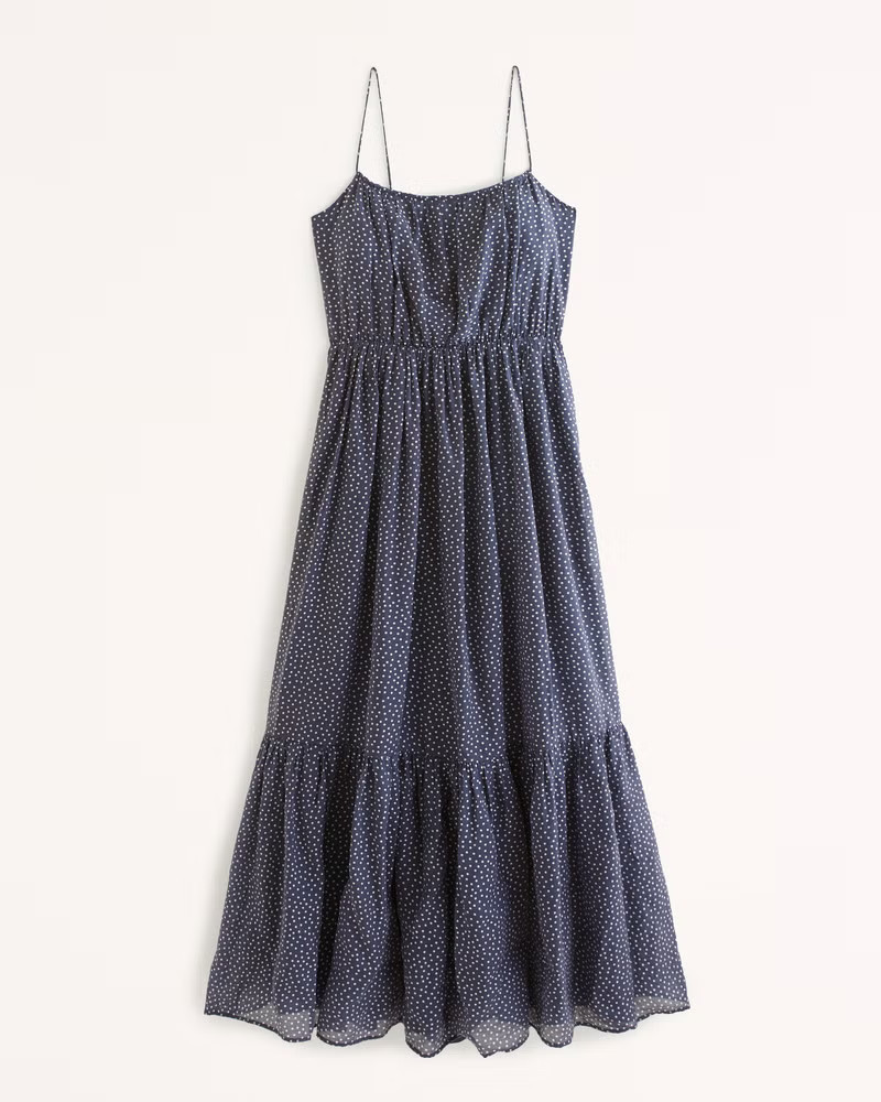 Women's Low Back Tiered Maxi Dress | Women's Dresses & Jumpsuits | Abercrombie.com | Abercrombie & Fitch (US)