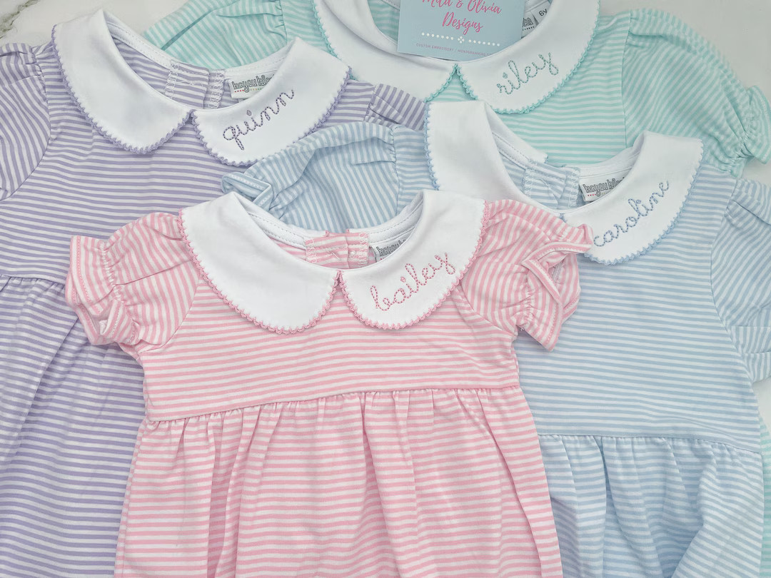 Monogram Collar Dress, Toddler Girl Dress, Monogram Dress - Etsy | Etsy (US)