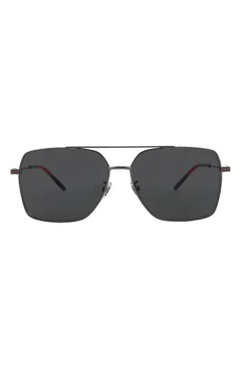Gucci 61mm Aviator Sunglasses in Ruthenium Ruthenium Grey at Nordstrom Rack | Nordstrom Rack