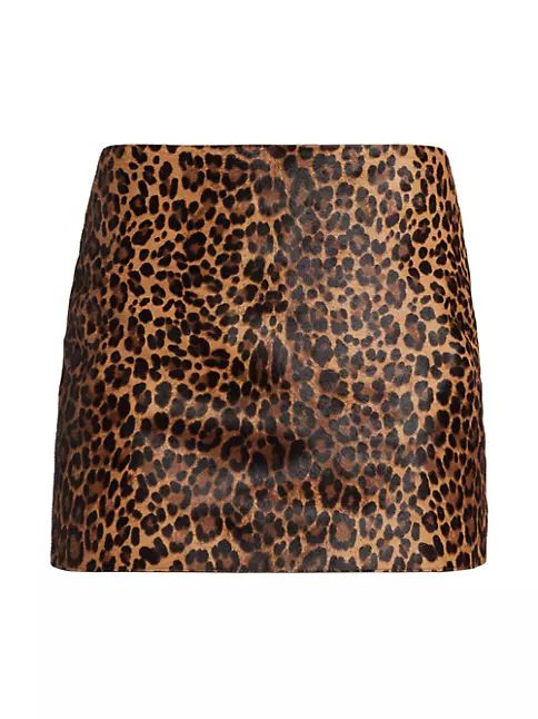 Leopard-Print Calf Hair Miniskirt | Saks Fifth Avenue