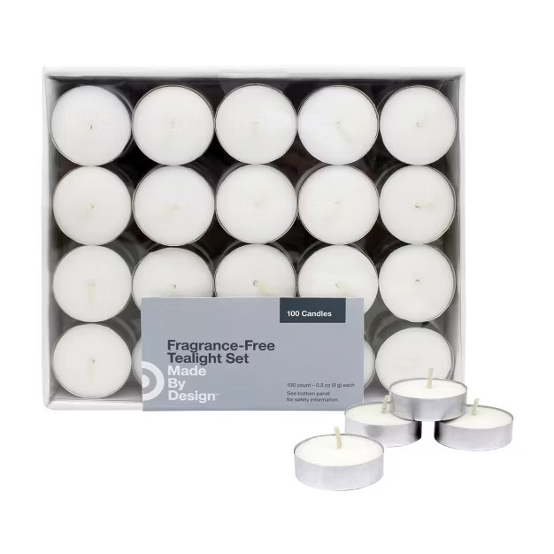 100pk Unscented Tealight Candle Set - Made By Design™ | Target