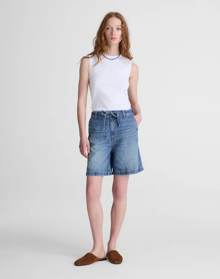 The Drawstring Short in Airy Denim | Madewell