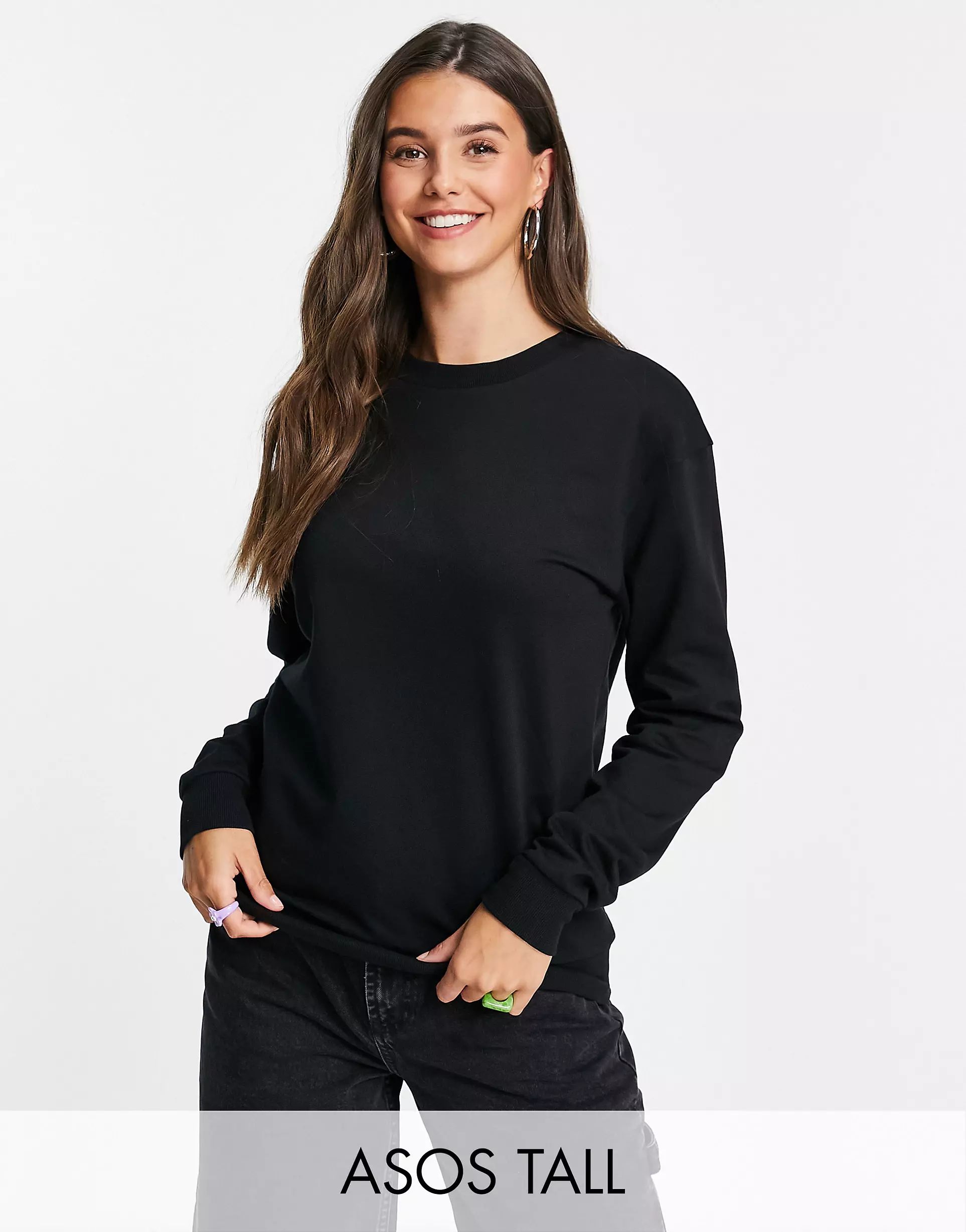 ASOS DESIGN Tall ultimate sweatshirt in black | ASOS (Global)