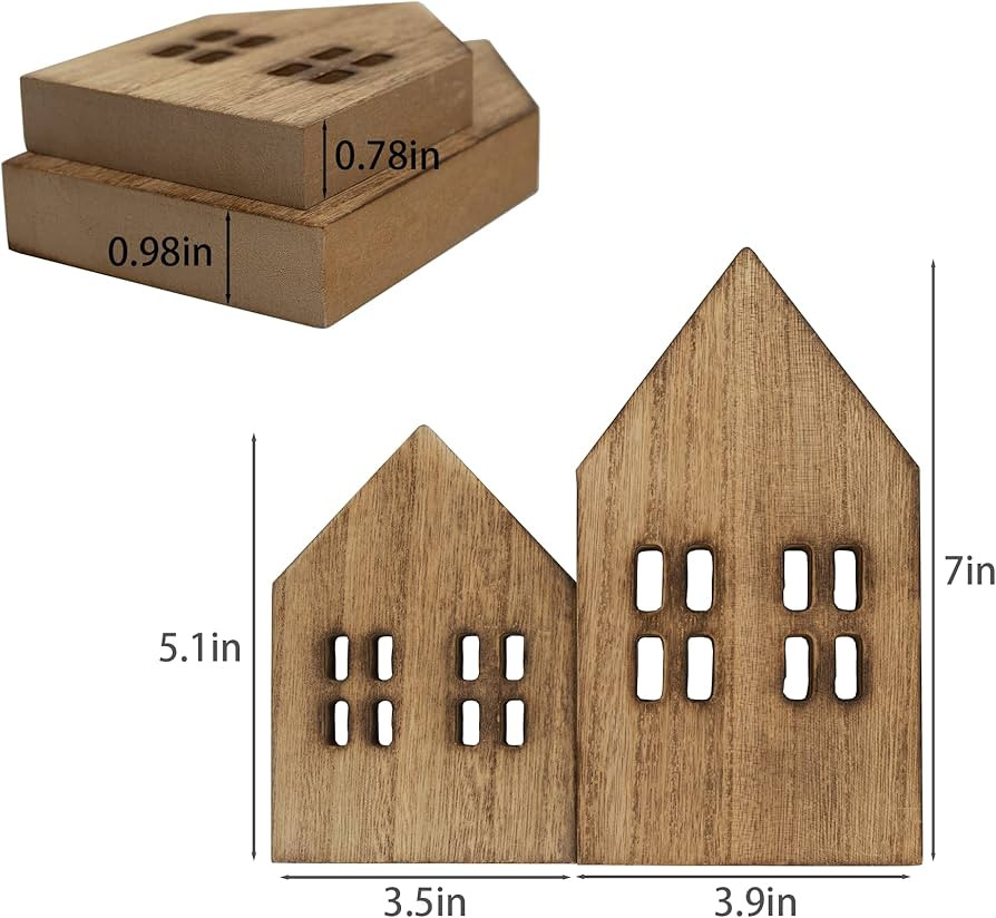 TFoRibbon Letrero de madera en forma de casa, letrero de madera con forma de casa de campo, bandeja  | Amazon (US)