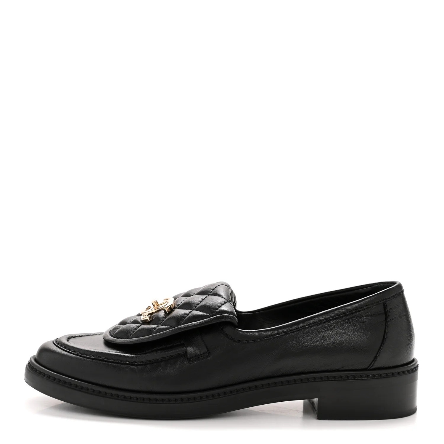 Lambskin Quilted CC Turnlock Loafers 38.5 Black | FASHIONPHILE (US)