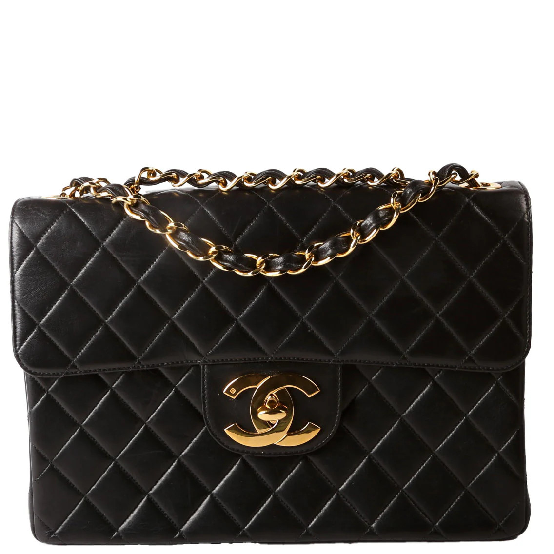 Classic Flap XL Jumbo Lambskin Black | Keeks Designer Handbags