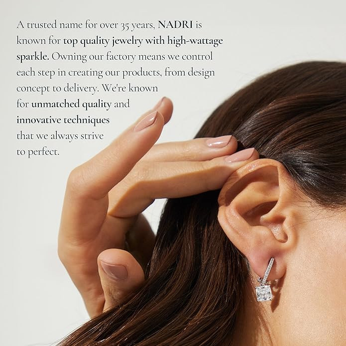 Nadri Oval Stud Earrings - Cubic Zirconia Earrings for Women, Bridesmaid Gifts for Wedding Day, H... | Amazon (US)