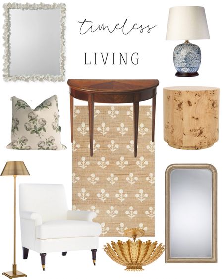 Timeless Decor Inspiration ✨ 

Living room family room traditional style home decor rug chair mirror burlwood bowood 

#LTKhome