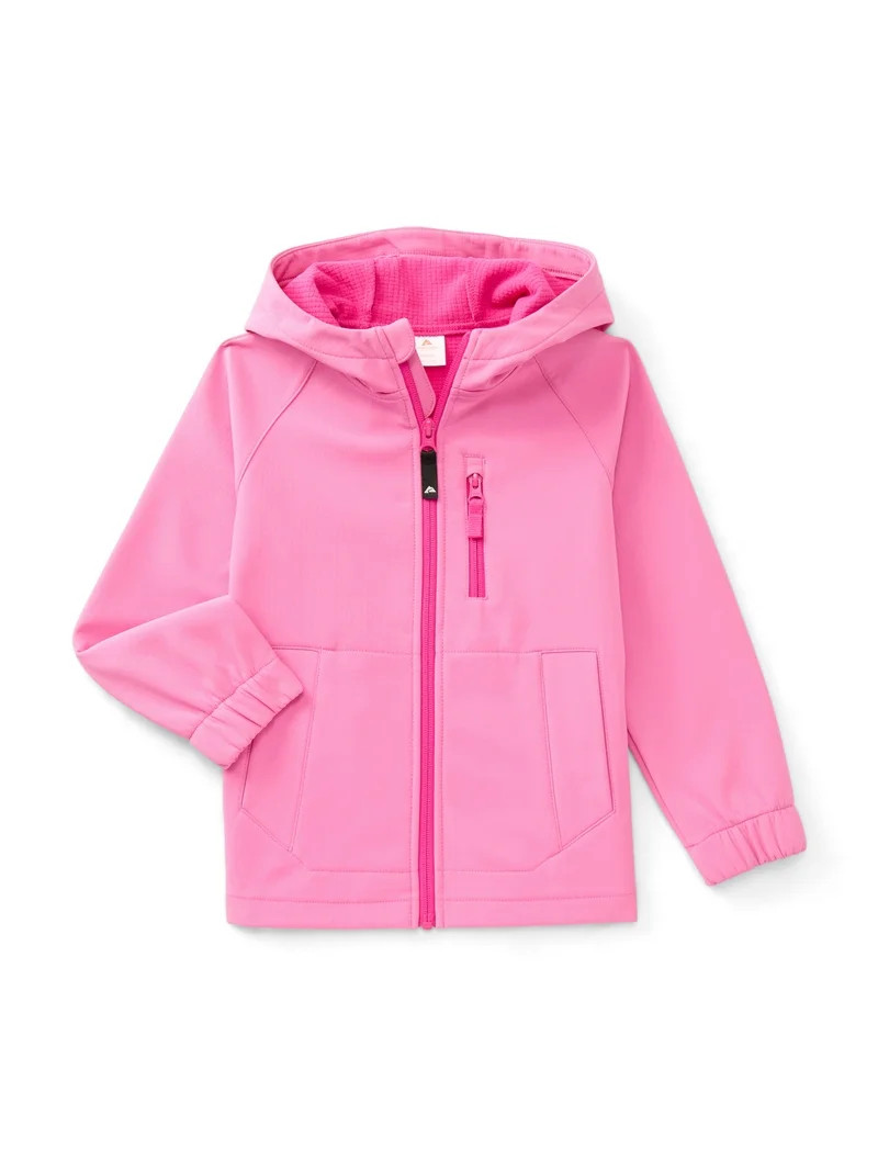 Ozark Trail Girls Zip Up Softshell Jacket with Hood, Sizes 4-18 - Walmart.com | Walmart (US)