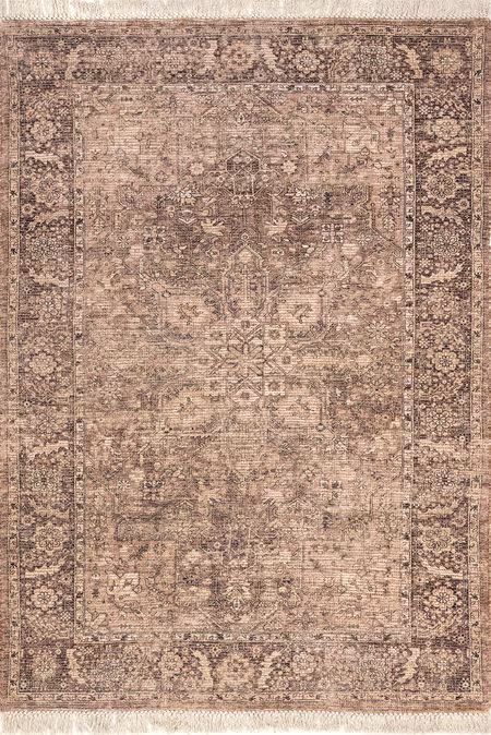 Brown Lennox Medallion Tassel Area Rug | Rugs USA