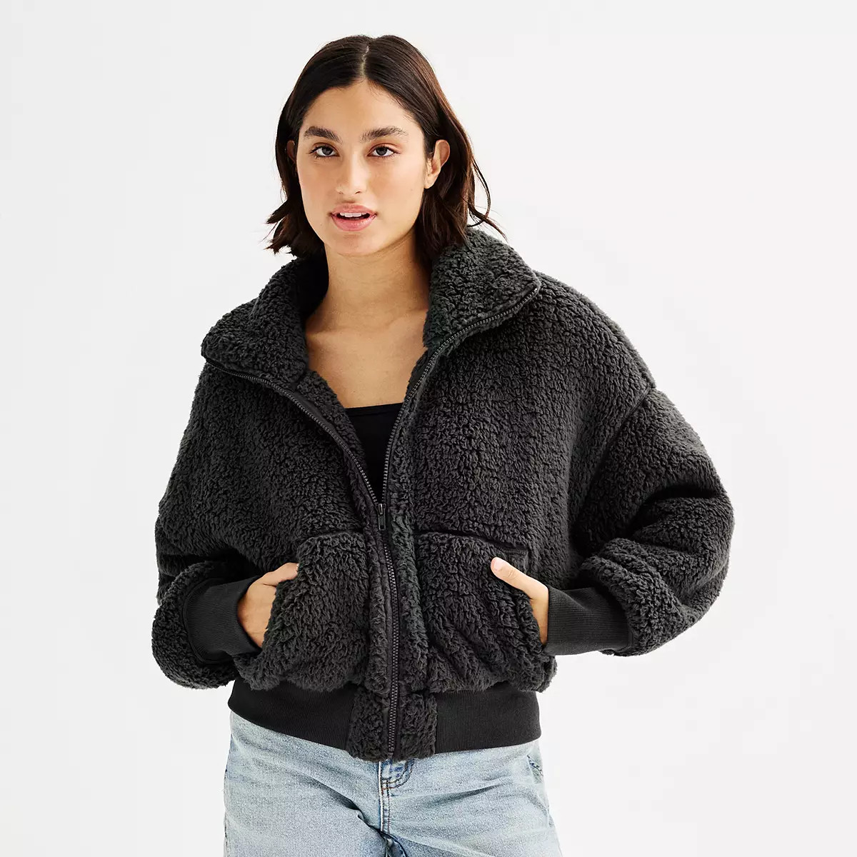 Juniors' SO® High Pile Full-Zip Jacket | Kohl's