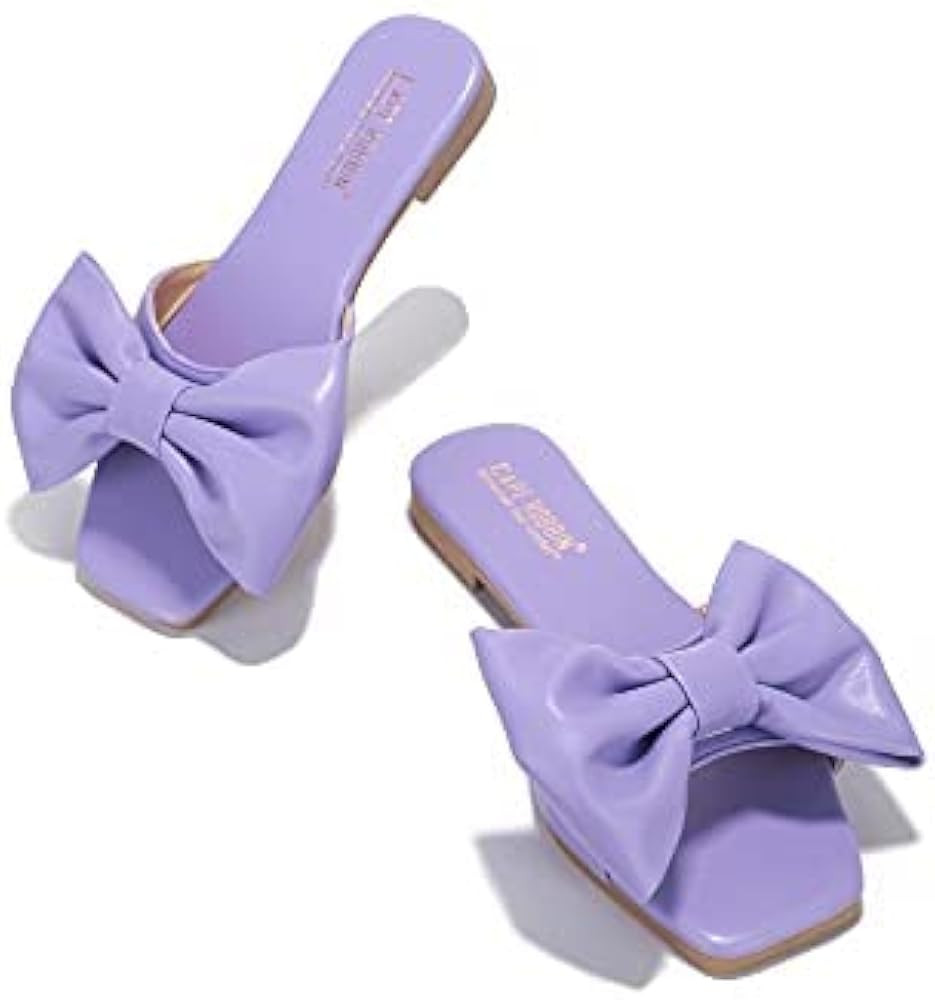 Cape Robbin Juju Sandals Slides for Women, Womens Mules Slip On Shoes with Bow - Sandals Slides for  | Amazon (US)