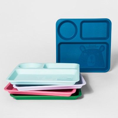 10" Plastic Kids Square Divided Plate - Pillowfort™ | Target