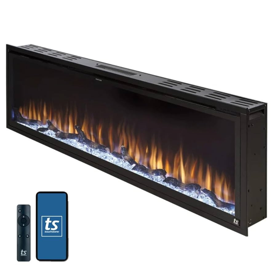 Touchstone Sideline Elite Smart 60” WiFi-Enabled Electric Fireplace - in-Wall Recessed - 60 Col... | Amazon (US)