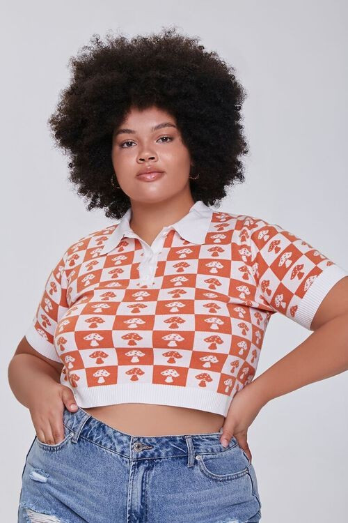 Plus Size Sweater-Knit Checkered Shirt | Forever 21 | Forever 21 (US)