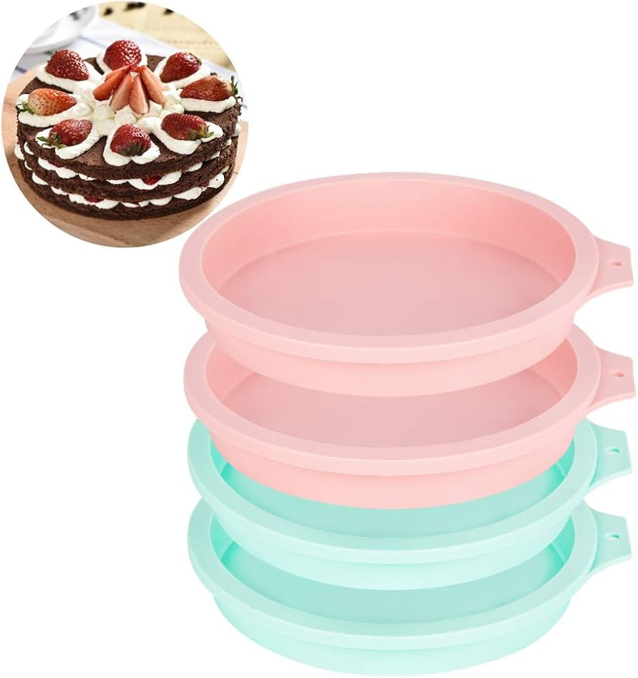 6-Inch Silicone Round Cake Pan Baking Mold, Baking Mold DIY Rainbow Cakes, Non-Stick Silicone, Pa... | Amazon (US)