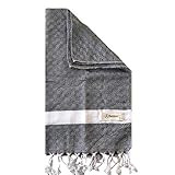 Bersuse LAODICEA B Turkish Hand Towel, 21x39 Inches, Black | Amazon (US)