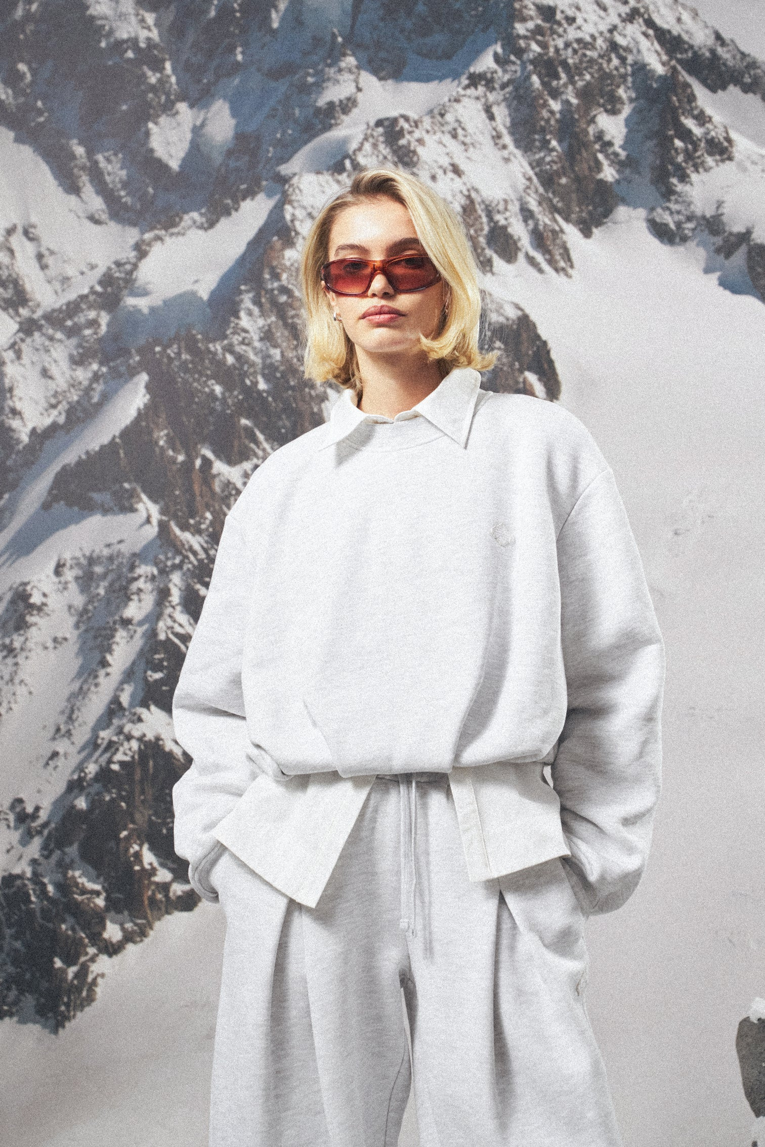 BALLOON HEM CREW - GREY MARL | The Couture Club