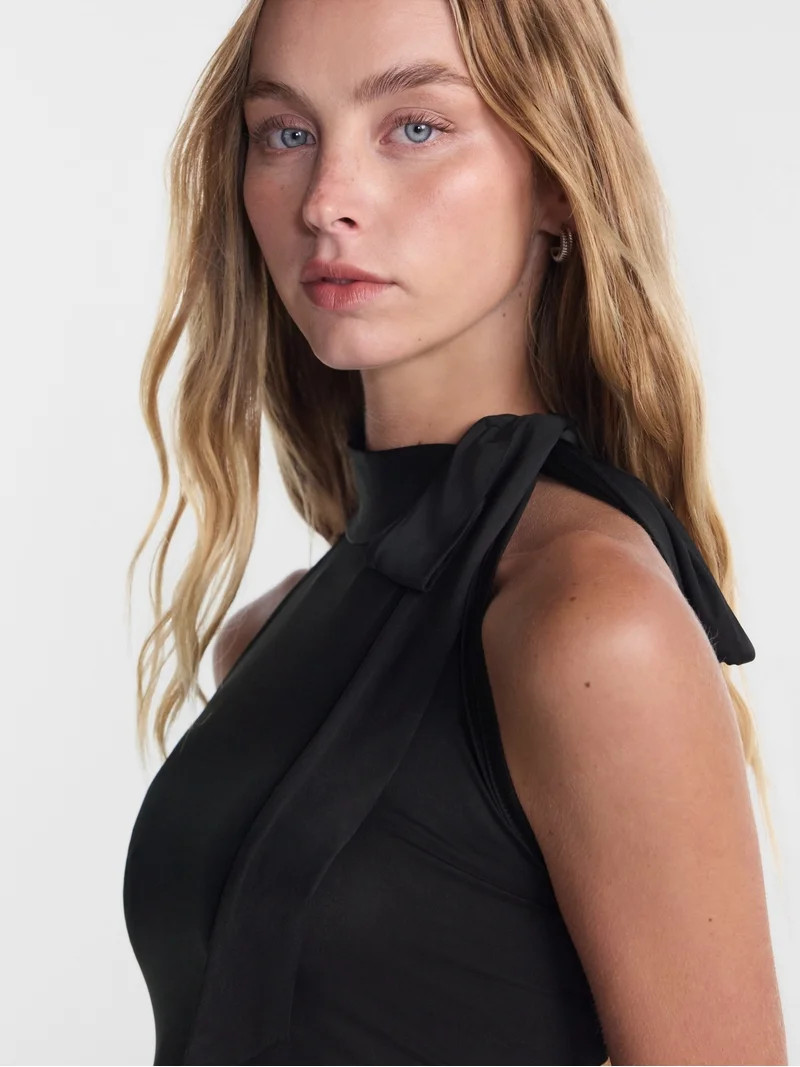 No Boundaries Tie Neck Halter Top, Women's XXS-XXL | Walmart (US)
