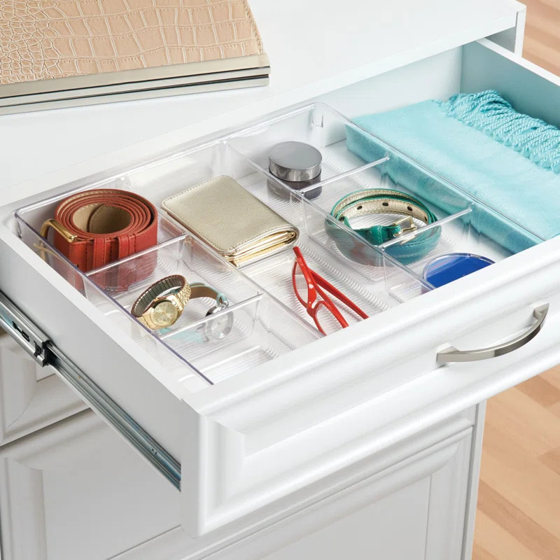 iDesign Linus Plastic Divided Drawer Organizer, Storage Container for Vanity, Bathroom, Kitchen D... | Wayfair North America