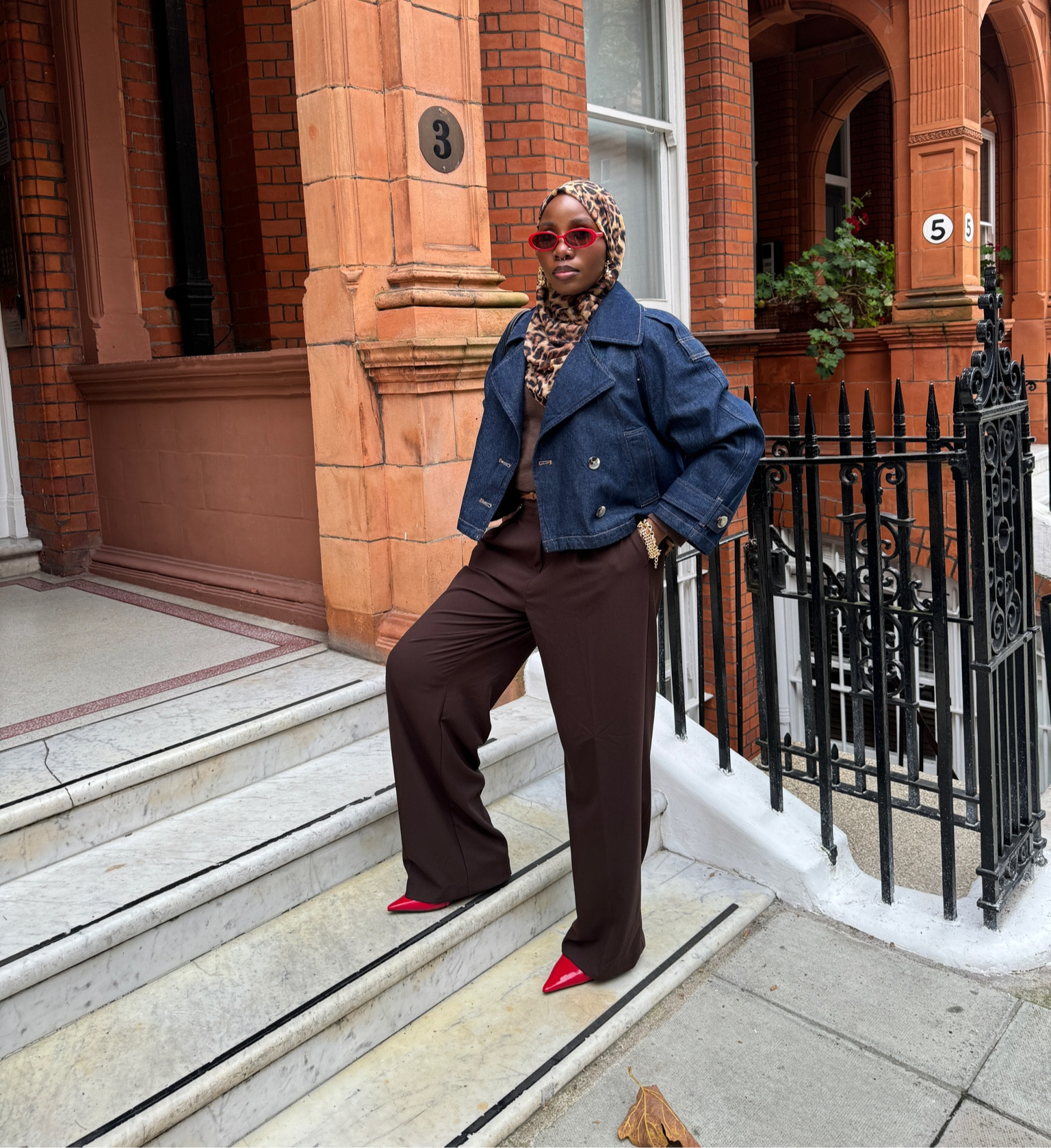 The perfect autumn colour palette. Wide leg trouser and cropped denim trench combo. 

#LTKmodest #LTKuk #LTKautumn