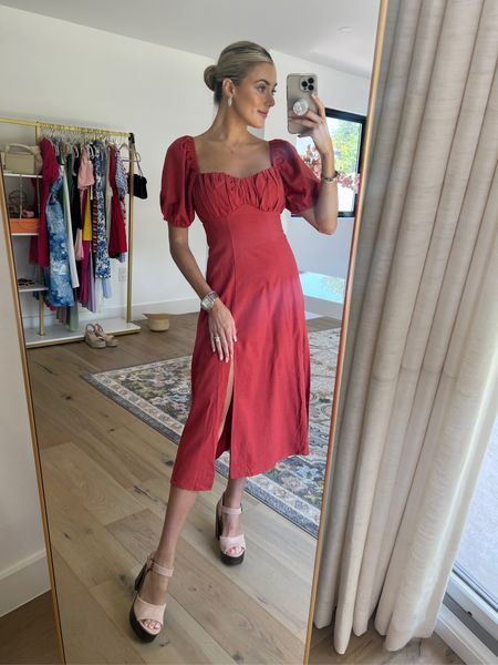 Lulus red dress bustier top slit midi summer outfit 

#LTKstyletip #LTKunder100
